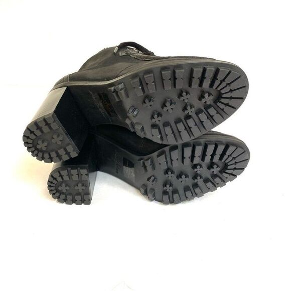 Sam Edelman Madge Sherpa Lined Suede Lace Up Lug Sole Booties 7 Black - Picture 8 of 10